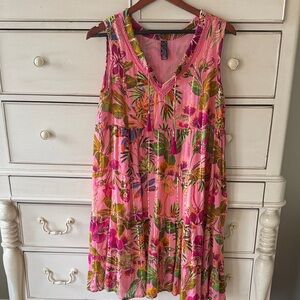 Vibrant Floral Sleeveless Dress